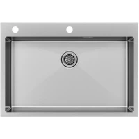 Кухонная мойка Paulmark Kroner-Edge PM777551-BS 75x51 см, нержавеющая сталь