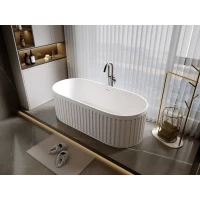 Ванна из литьевого мрамора Timo Kiara Solid Surface KIARA1680 170x75 см, отдельностоящая, белый матовый