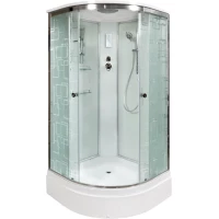 Душевая кабина 90x90x220 см Deto EM2790EL матовое с прозрачным узором