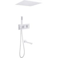 Душевой комплект Abber Daheim AF8254W 500 мм, с термостатом, белый матовый