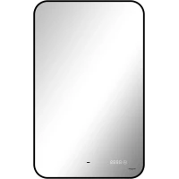 Зеркало Reflexion Black View RF4003BV 60x100 см, с LED-подсветкой, сенсорным выключателем, диммером, часами, черный