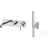 Смеситель для ванны Remer Metrica MC53D2BO встраиваемый, с душевым гарнитуром, белый матовый