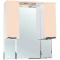 Зеркальный шкаф 90x100 см бежевый глянец/белый глянец Bellezza Альфа 4618815000076 - 1