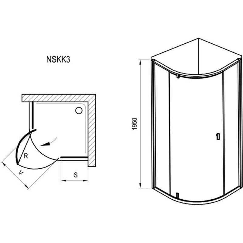 Душевой уголок 99,5x99,5 см Ravak Nexty NSKK3 3O6AAC00Z1 прозрачное