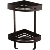 Полка для ванной Azario AZ-160-2 21,5x21,5 см, угловая, двойная, черная матовая 