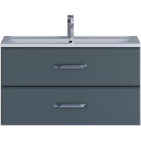 Тумба с раковиной Uperwood Foster 291020542 90 см, подвесная, серый графит матовый