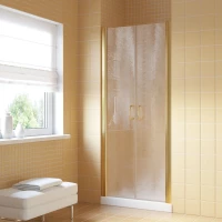 Душевая дверь Vegas Glass E2P LUX 75 09 02 75 см, профиль золотой, стекло шиншилла