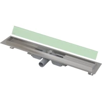 Душевой трап (лоток) AlcaPlast APZ106 Glass APZ106-750 + GL1202-750 74,4 см, с решеткой, щелевой, салатовый