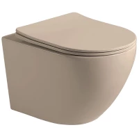 Унитаз подвесной Vincea Globo VT1-14SMC безободковый, с сиденьем микролифт, капучино матовый