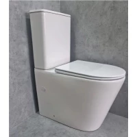 Унитаз-компакт CeramaLux TR2178 безободковый, торнадо, с сиденьем микролифт, белый