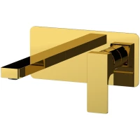 Смеситель для раковины Remer Absolute AU15DO встраиваемый, без донного клапана, золотой