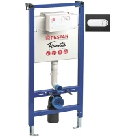 Инсталляция для унитаза Pestan Onyx 40006356 + 40006364 SET40006356OB с кнопкой смыва, черный матовый/матовый хром