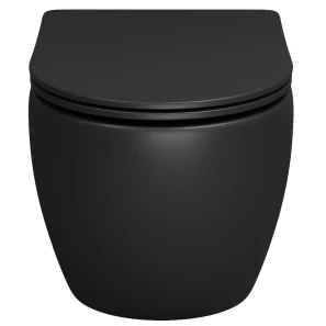 Изображение товара унитаз подвесной grossman gr-4411bms безободковый, с сиденьем микролифт, черный матовый