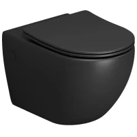 Унитаз подвесной Grossman GR-4411BMS безободковый, с сиденьем микролифт, черный матовый