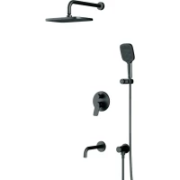 Душевой комплект Am.Pm X-Joy FB85A3RH42 300x210 мм, со смесителем, черный матовый