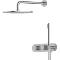 Душевой комплект Feramolli Dante CSD2S 300 мм, с термостатом, никель матовый