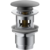 Донный клапан для раковины Vincea DPU-1B01GM с переливом, вороненая сталь