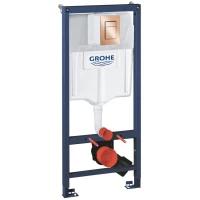 Инсталляция для унитаза Grohe Skate Cosmopolitan S 39750001 + 37535DA0 с кнопкой смыва, теплый закат глянец