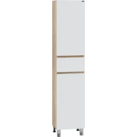 Пенал Санта Марс 700427 напольный R, белый глянец/дуб янтарный