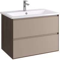 Тумба под раковину Акватон Люмин 1A294001A5OK0 73,4 см, подвесная, орех франклин/капучино матовый