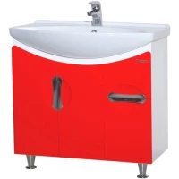 Тумба с раковиной красный глянец/белый глянец 76 см Bellezza Лагуна 4632112110030 + 4620008197470