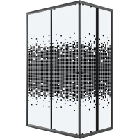 Душевой уголок Niagara NG-1018-14QBLACK 97,5x78 см, профиль черный матовый, стекло интимато