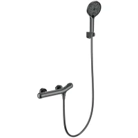 Термостат для душа Wonzon & Woghand WW-B2057-A-BGG с душевым гарнитуром, темный графит матовый