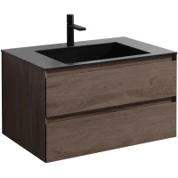 Тумба с раковиной темный дуб 80 см Vincea Luka VMC-2L800RO + VCB-13800B