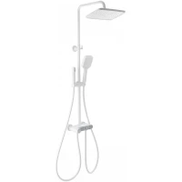 Душевая система Wonzon & Woghand Muse Corno WW-B3112-MW 300x200 мм, с термостатом, белый матовый