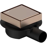 Душевой трап WasserKRAFT Niers 30D10BRG 100x100/50 см, с решеткой, 2 в 1 под плитку, розовое золото матовый