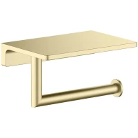 Держатель туалетной бумаги Timo Saona 13043/17 с полкой для телефона, золотой матовый
