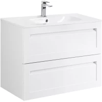 Тумба под раковину Art&Max Platino AM-Platino-800-2C-SO-BM-Cer 80,2 см, подвесная, белый матовый