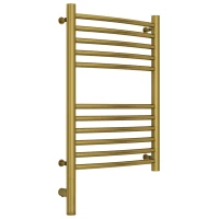 Полотенцесушитель электрический 600x400 состаренная латунь МЭМ левый, перемычка выгнутая Сунержа Богема 3.0 051-5802-6040