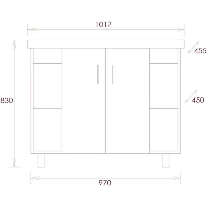 Комплект мебели дуб сонома/белый матовый 101,2 см Onika Тимбер 110011 + 4640021065204 + 210017