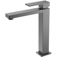 Смеситель для раковины Boheme Qubic 472-GM графит матовый