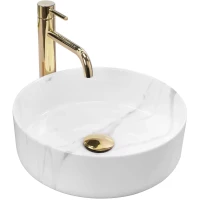 Раковина-чаша Rea Sami REA-U5685 36x36 см, накладная, белый мрамор