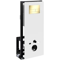 Инсталляция для унитаза WasserKRAFT Glan 66 66TLT.010.ME.WH.PG04 с кнопкой смыва, золотой