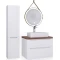 Комплект мебели белый глянец 80 см со столешницей бук темный Jorno Wood Wood.01.80/P/W + Wood.06.80/DW + 0085176 + Wood.02.50/TK - 2