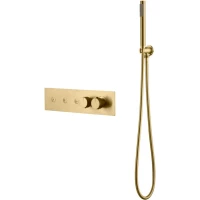 Термостат для ванны Boheme Fusion 131-SYS-MG встраиваемый, с душевым гарнитуром, золотой матовый