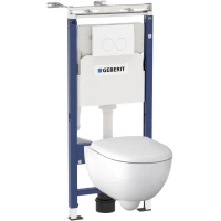 Комплект подвесной унитаз 500.803.00.1 + система инсталляции 458.122.11.1 Geberit Renova Compact 500.122.TC.R