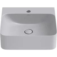 Раковина-чаша Wellsee Clermont 302608000 43x39 см, накладная, подвесная, серый матовый, с донным клапаном в цвете серый матовый