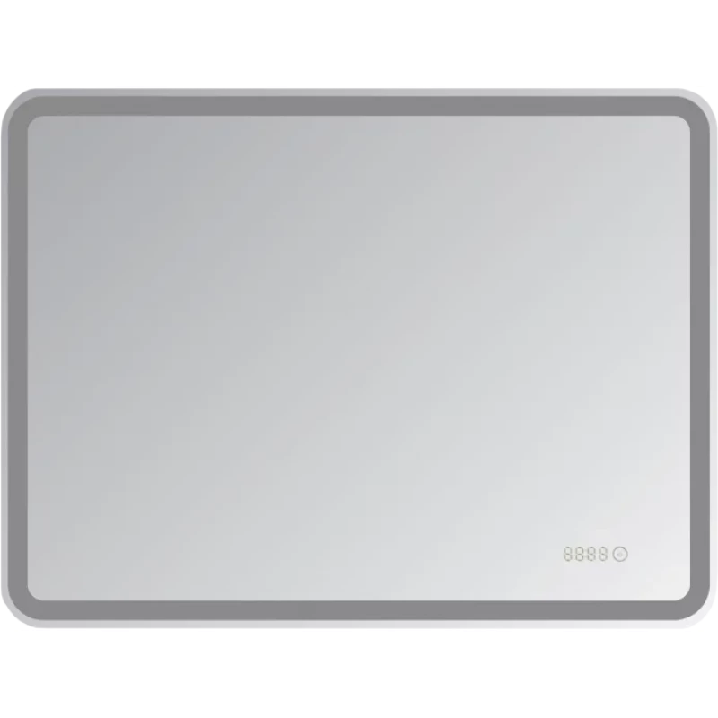 Зеркало Misty Стайл D13 ЗЛП567 80x60 см, с LED-подсветкой, сенсорным выключателем, часами
