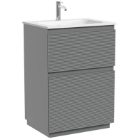 Тумба под раковину Sancos Folk Floor FL60FES 59 см, напольная, светло-серый матовый