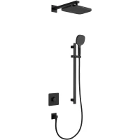 Душевой комплект Arrow AG372002MB-1 280x200 мм, со смесителем, черный матовый