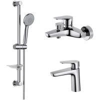 Комплект смесителей Aquatek Бетта AQ1130CR с душевым гарнитуром, хром