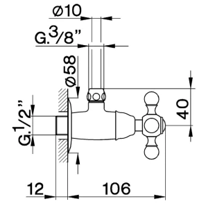 Изображение товара угловой вентиль 1/2"×3/8" cisal ar00146021
