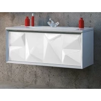 Тумба белый глянец 89 см Marka One Romb У67847