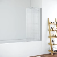 Шторка на ванну Vegas Glass EV ST NOVO 76 07 Moru R 76 см R, профиль матовый хром, стекло рифленое