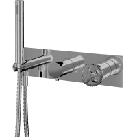 Смеситель для ванны Remer Chrono CH97D3 встраиваемый, с душевым гарнитуром, хром