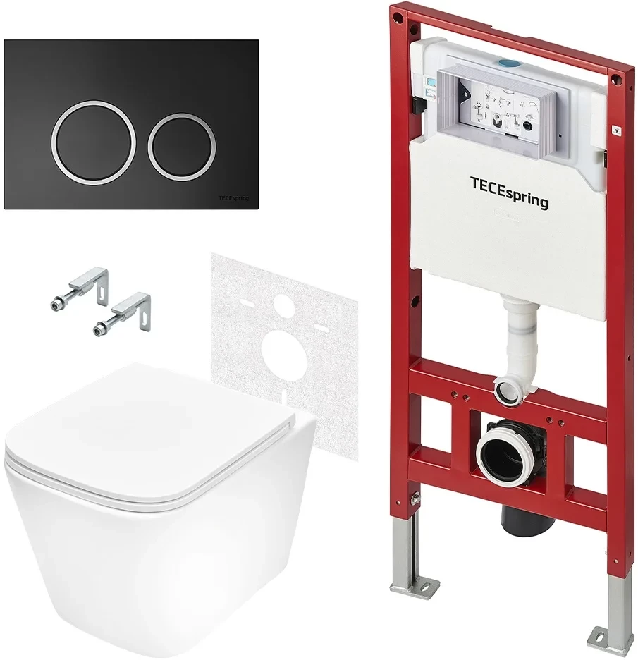 

Комплект подвесной унитаз Tece TECEspring S + система инсталляции Tece TECEspring R K955102WCS
